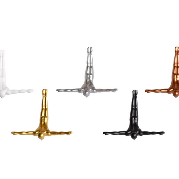 Wall Diver Home Decor Classic Wall-Art Sculpture | 1-Piece | Silver - Picture 4 of 5